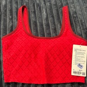 Lululemon Red Textured tennis tank NWT size medium